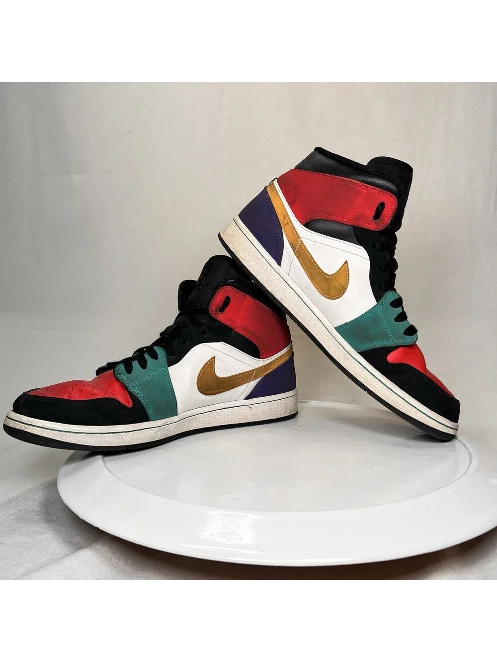 Nike Air Jordan 1 Mid Multicolor Basketball Shoes 554724-125 Men’s US Size 12
